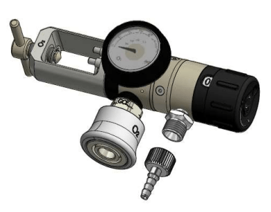MediSelect II Oxygen Regulator – High Pressure, Pin Index, BSI QC, 200 Bar, 0-25 LPM